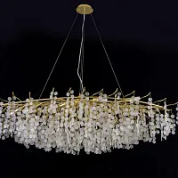 Люстра подвесная Savage 7004-L1600 GD iLamp белая на 6 ламп, основание золотое в стиле флористика современный ветви Люстра подвесная Savage 7004-L1600 GD iLamp белая на 6 ламп, основание золотое в стиле флористика современный ветви